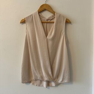 Pure + Good Blush Wrap Sleeveless Blouse | Size Medium